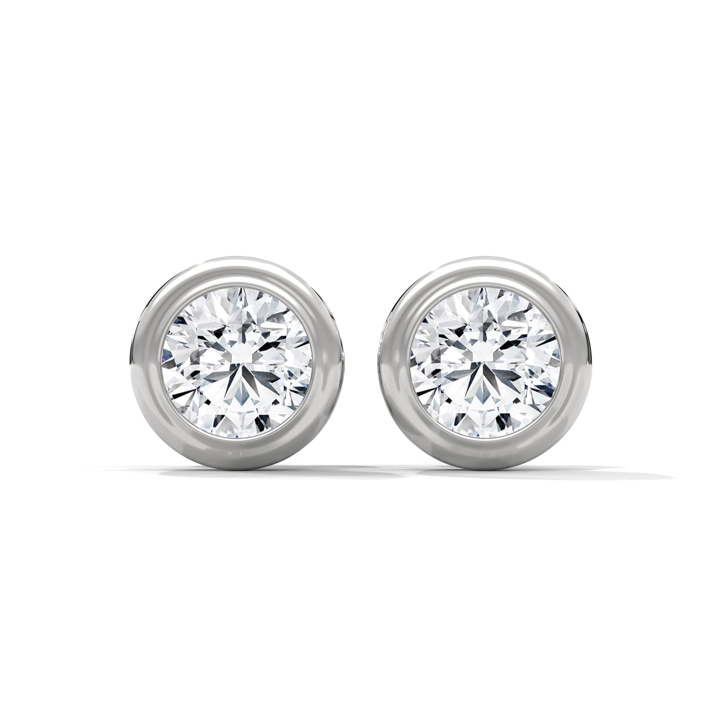 BEZEL SET DIAMOND STUDS