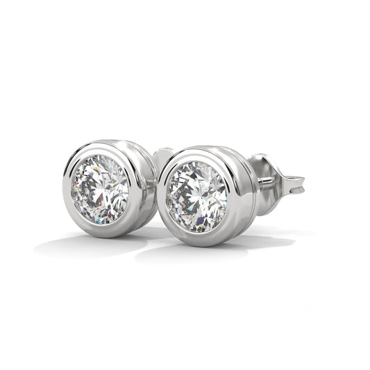 BEZEL SET DIAMOND STUDS