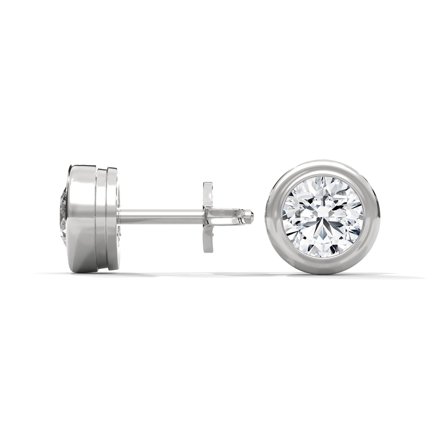 BEZEL SET DIAMOND STUDS