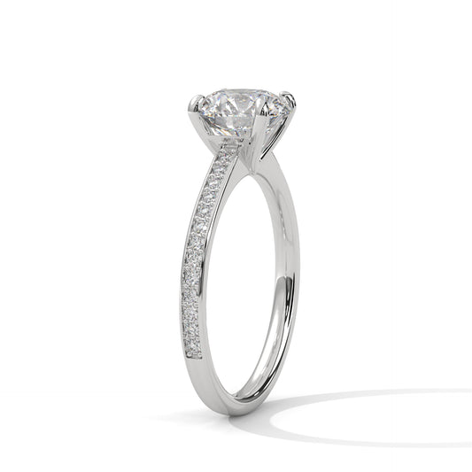 CLASSIC PAVE SOLITAIRE RING