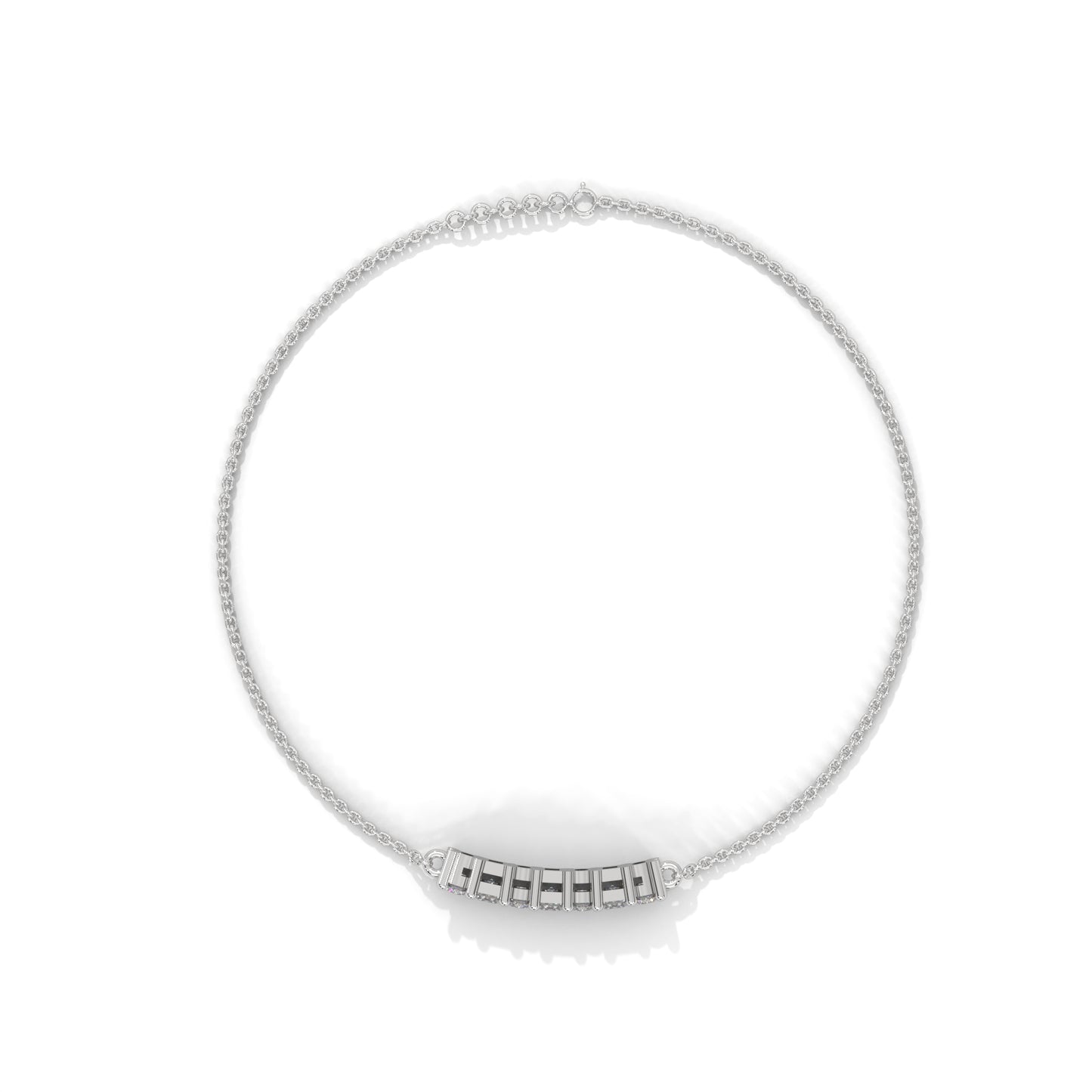 silver round diamond bracelet design