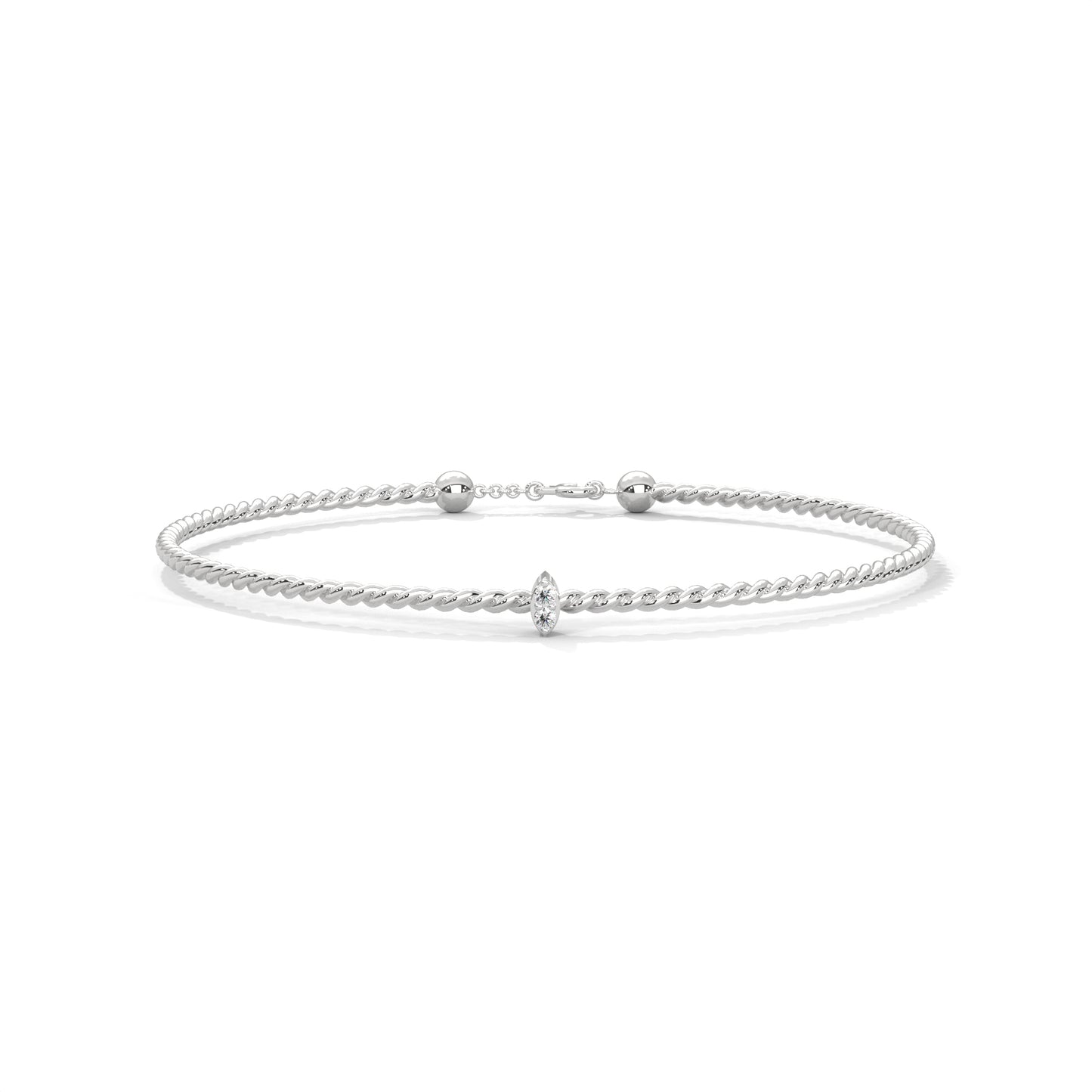 twist silver diamond bracelet