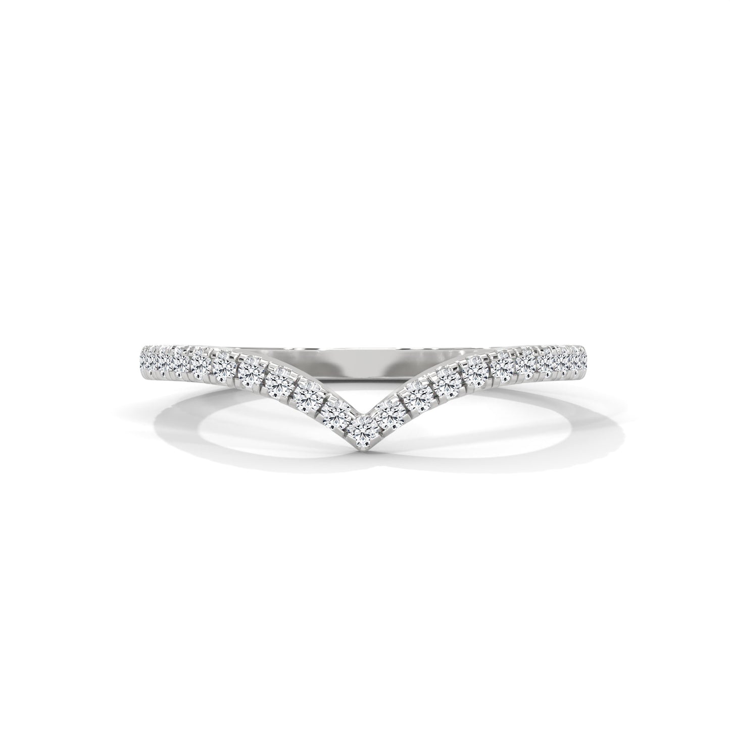 V SHAPED RING IN SILVER