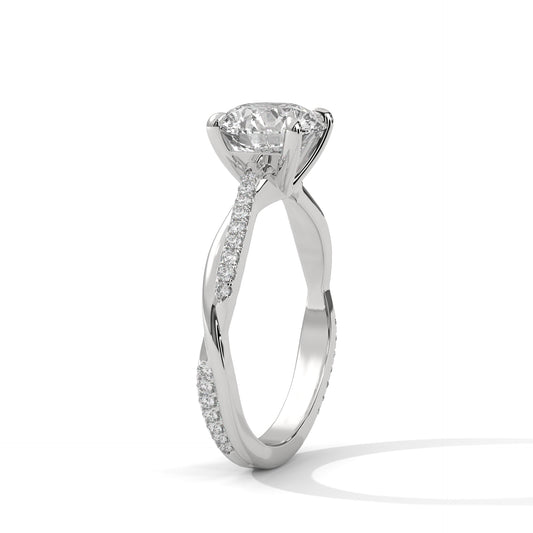 PAVE TWIST SOLITAIRE RING