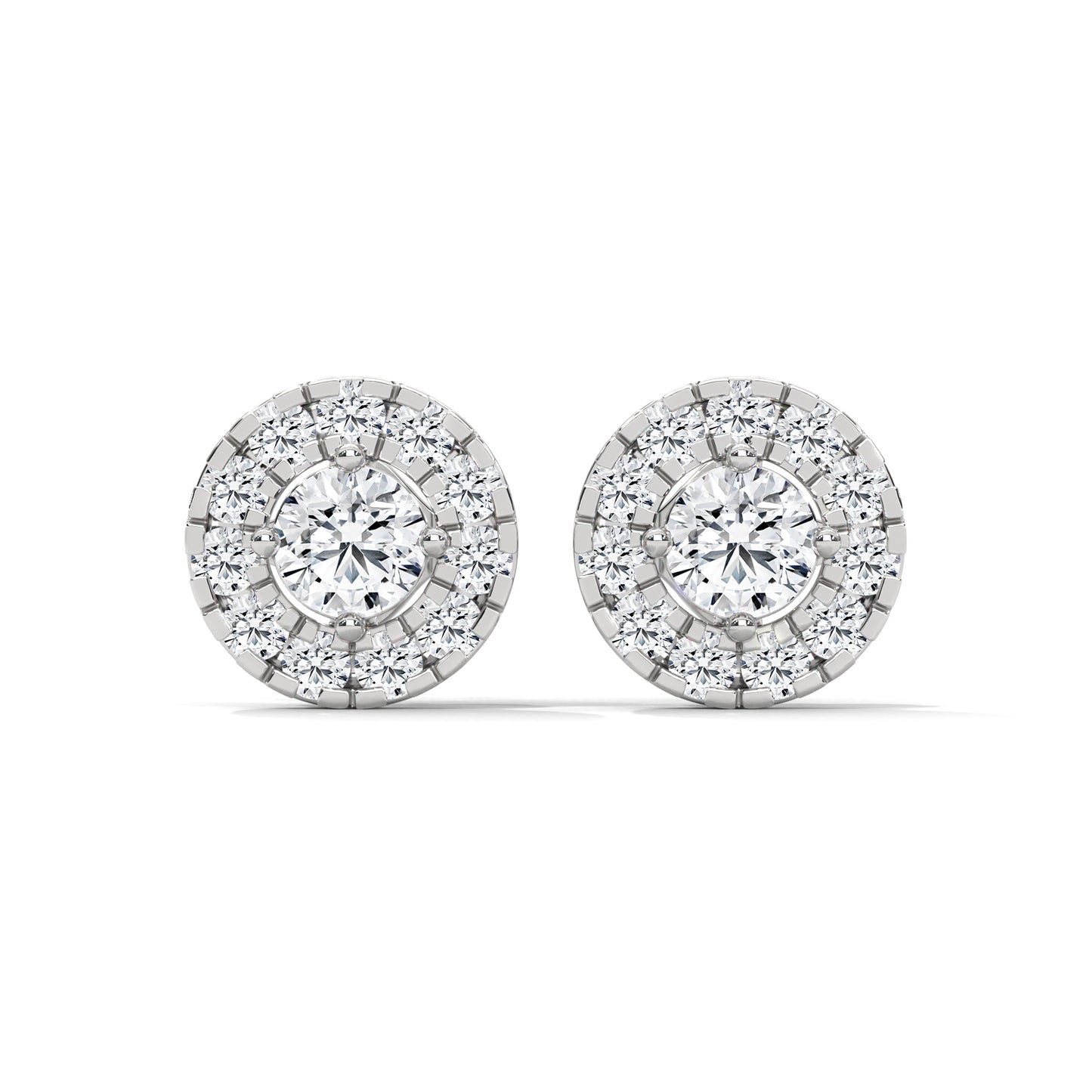 sterling silver diamond stud earrings