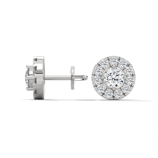 silver diamond stud earrings