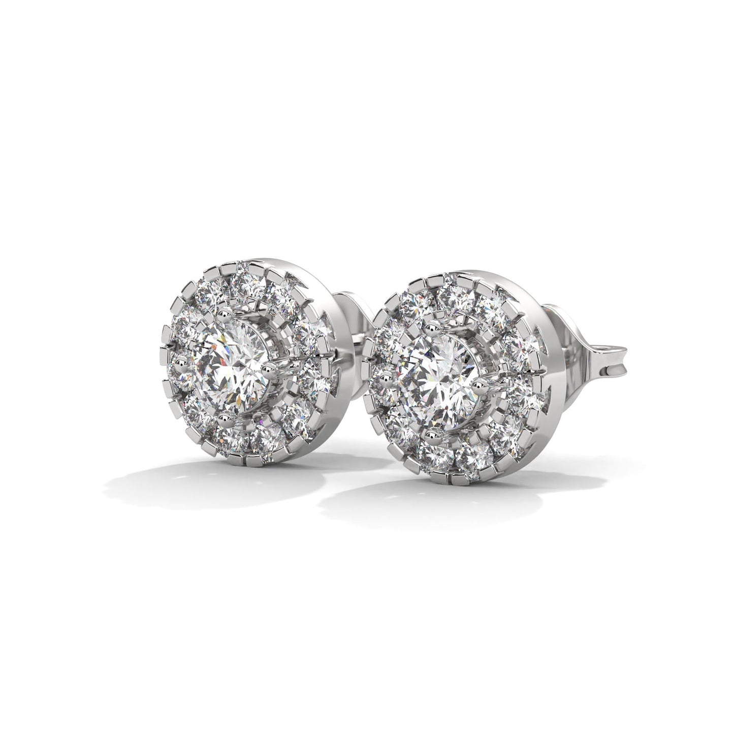 halo diamond stud earrings