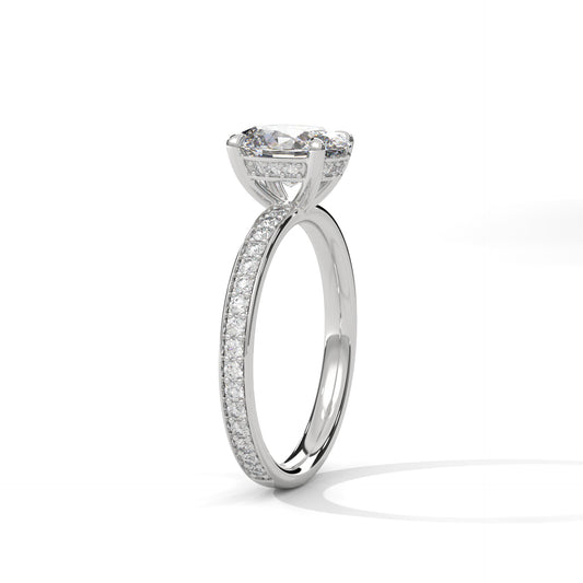 OVAL HIDDEN HALO RING