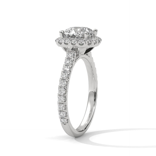 CUSHION HALO PAVE RING