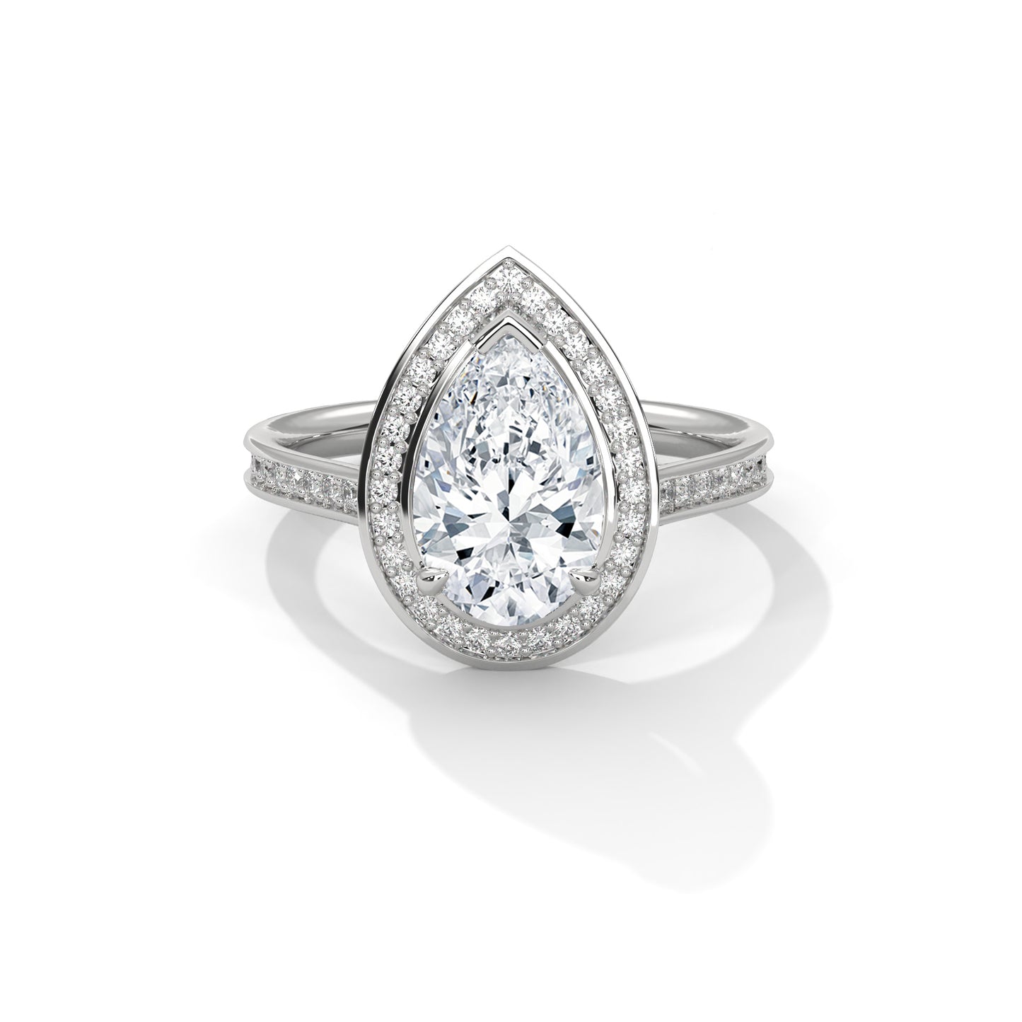 CLASSIC PEAR HALO RING