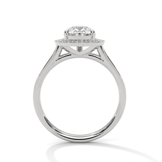CLASSIC PEAR HALO RING
