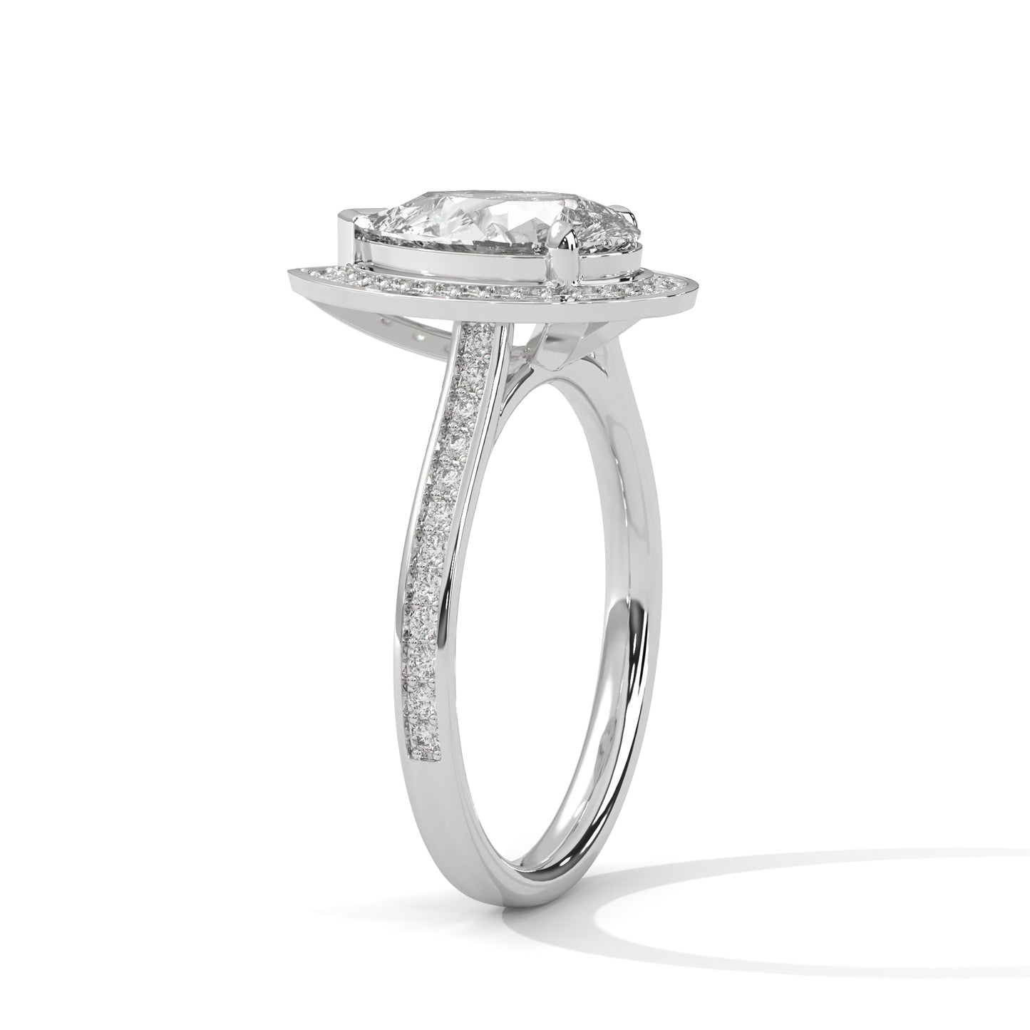 CLASSIC PEAR HALO RING