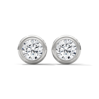 BEZEL SET DIAMOND STUDS