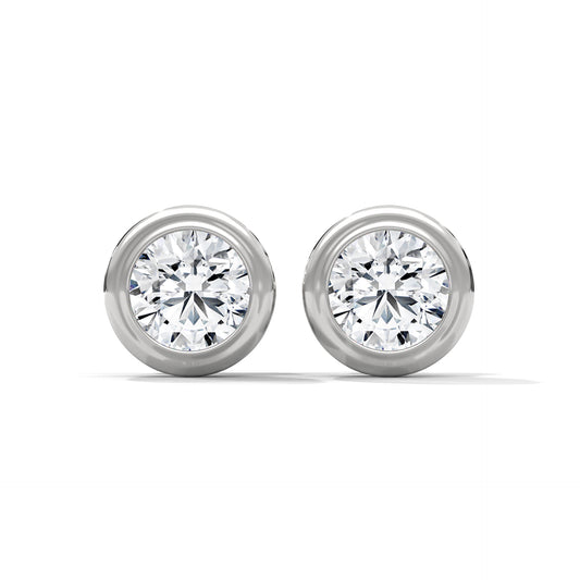 BEZEL SET DIAMOND STUDS