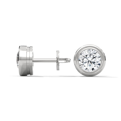 BEZEL SET DIAMOND STUDS