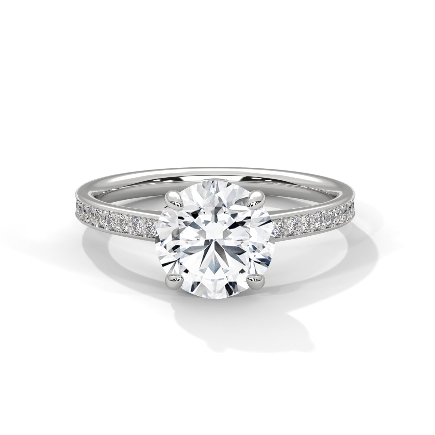 CLASSIC PAVE SOLITAIRE RING