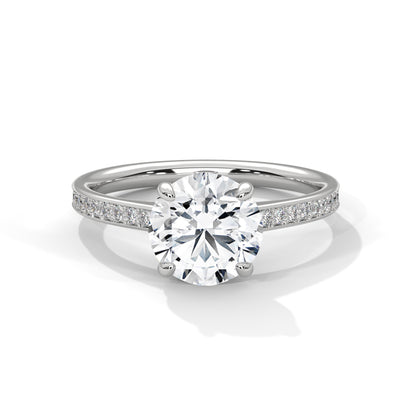 CLASSIC PAVE SOLITAIRE RING