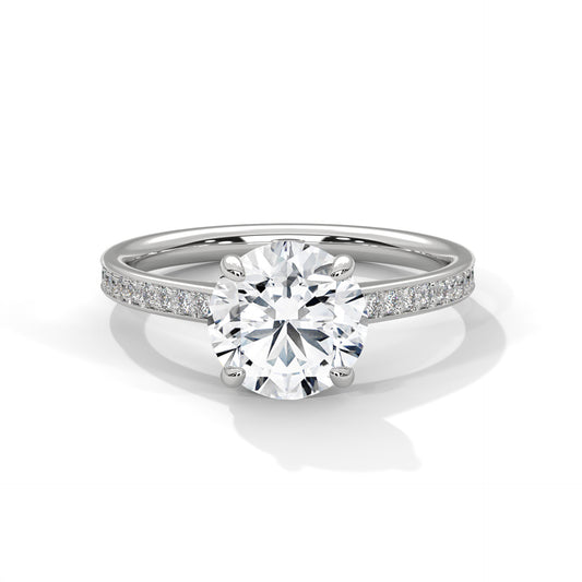 CLASSIC PAVE SOLITAIRE RING