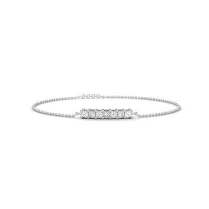 diamond round bracelet in silver