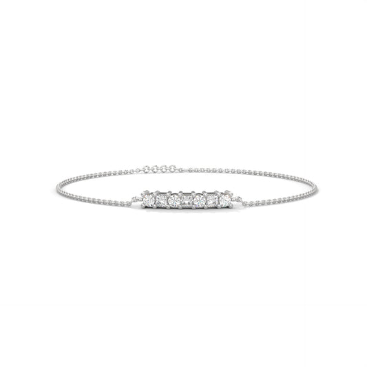 diamond round bracelet in silver