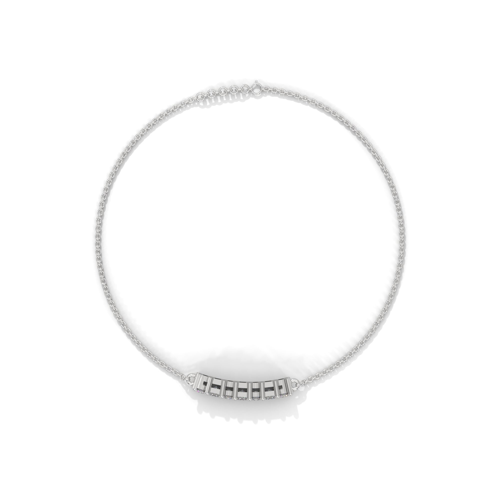 silver round diamond bracelet design
