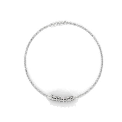 silver round diamond bracelet design