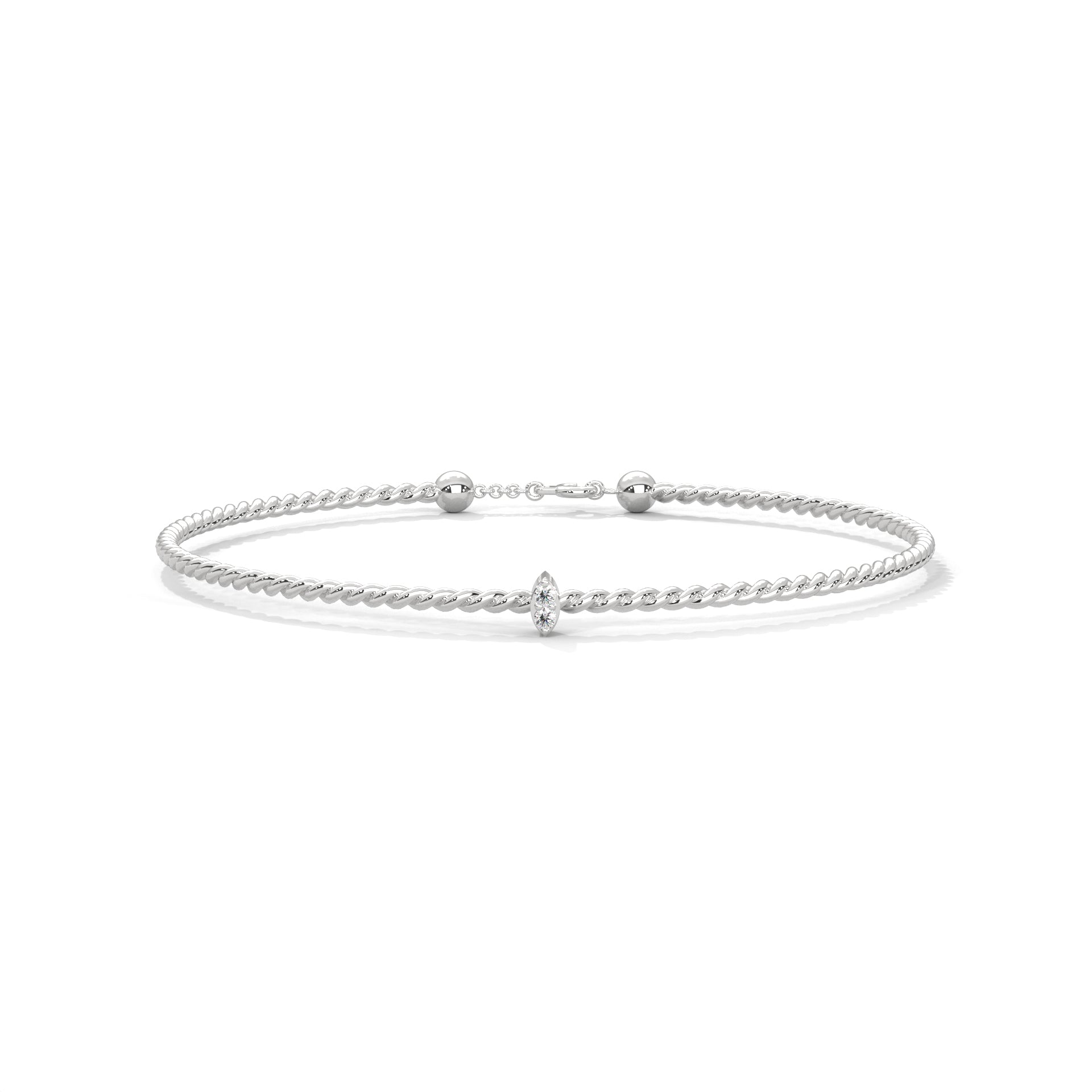 twist silver diamond bracelet