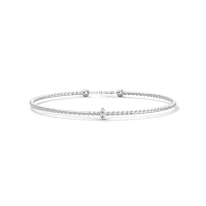 twist silver diamond bracelet