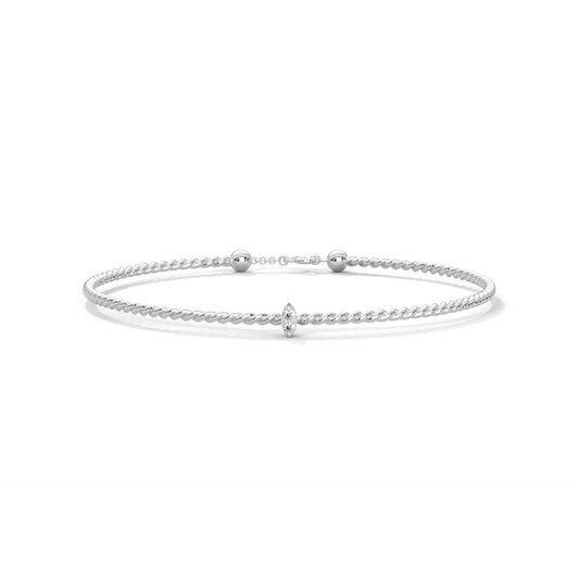 twist silver diamond bracelet
