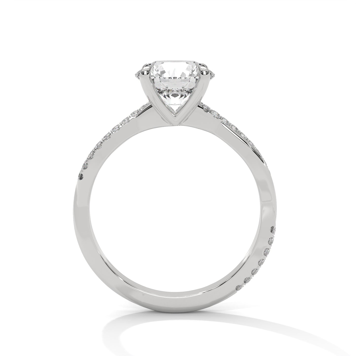 PAVE TWIST SOLITAIRE RING