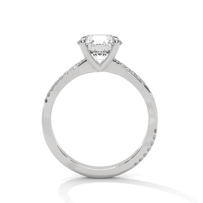 PAVE TWIST SOLITAIRE RING