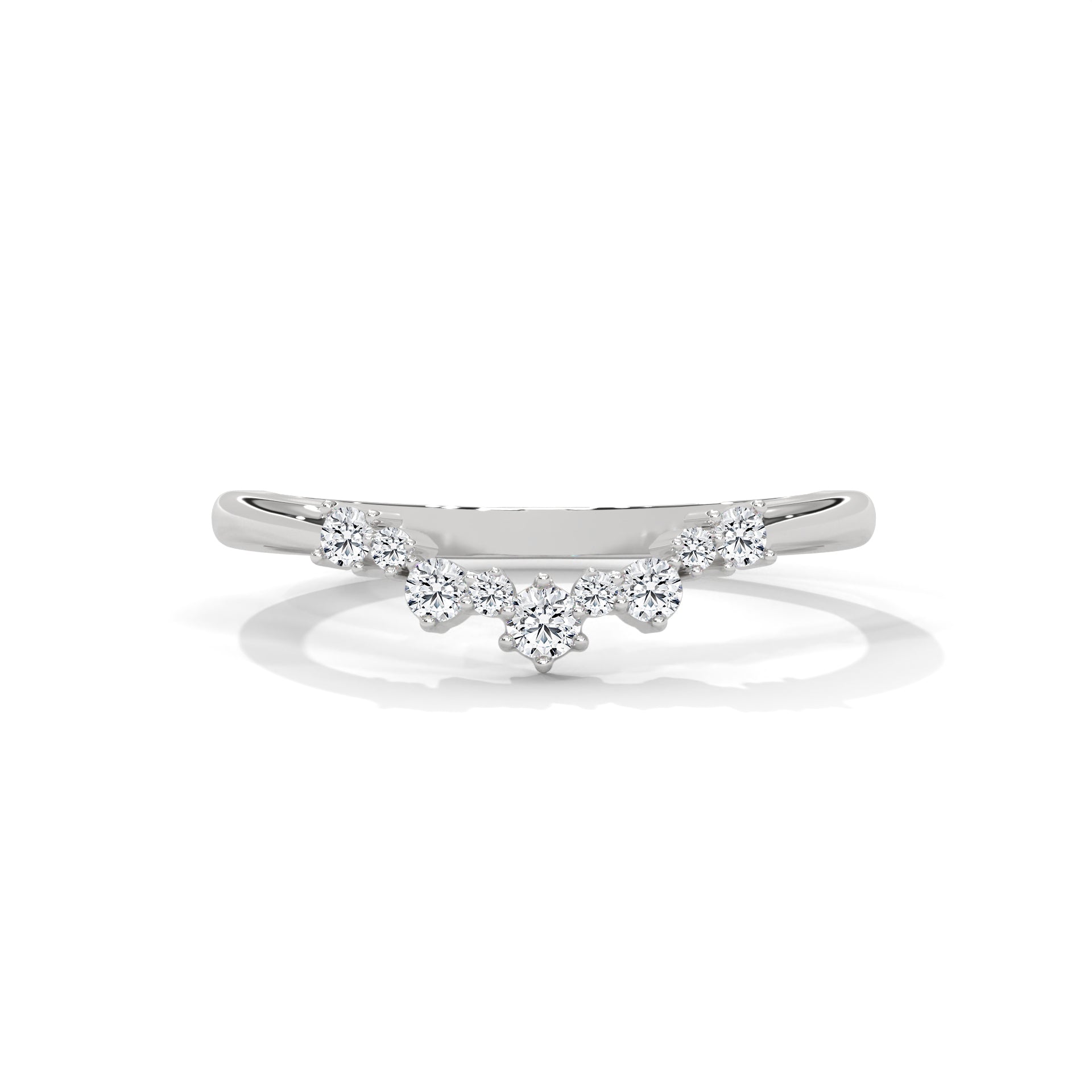 V-SHAPED DIAMOND CHEVRON RING