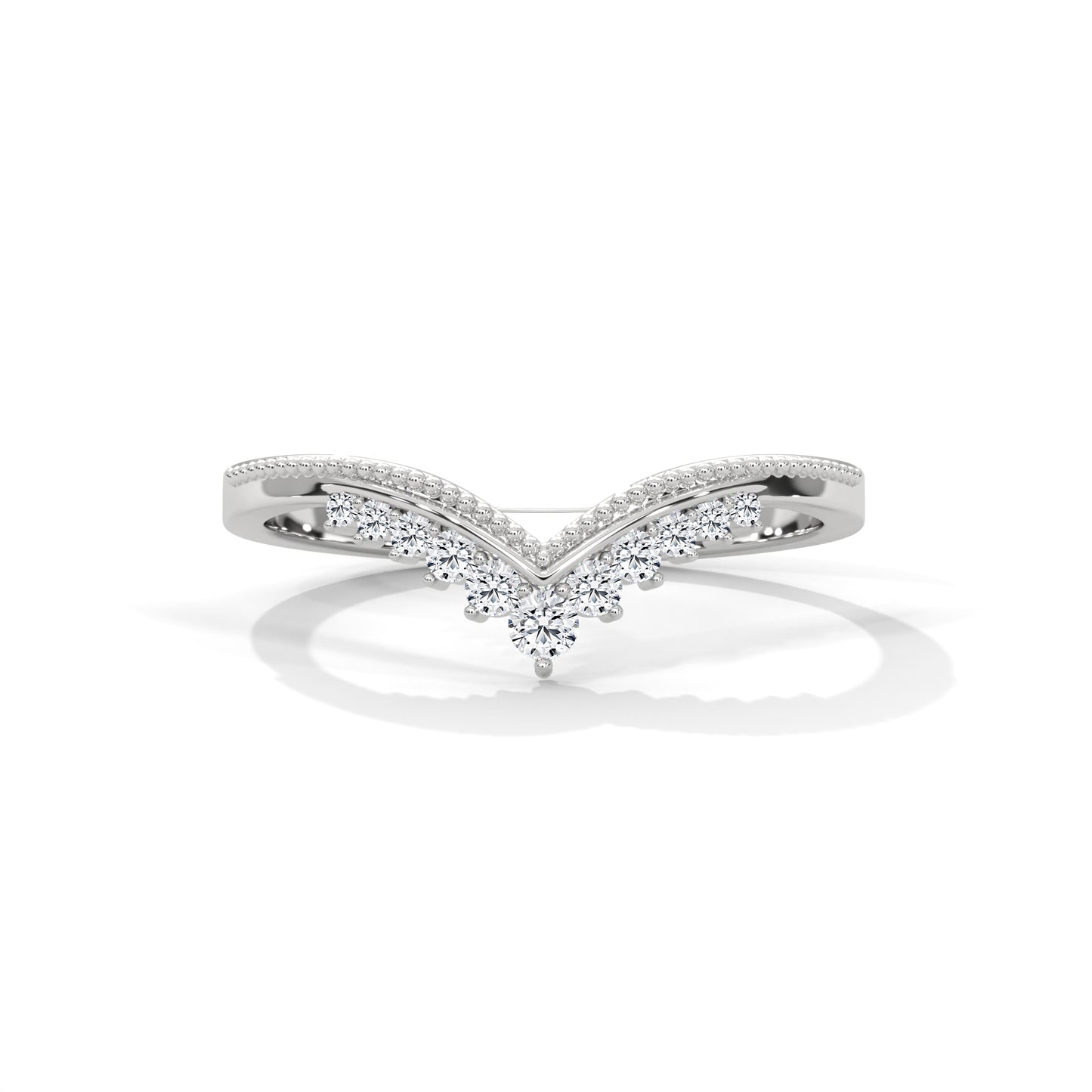 VINTAGE V SHAPE BAND IN SILVER