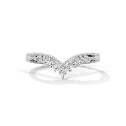 VINTAGE V SHAPE BAND IN SILVER