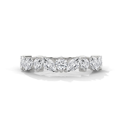 marquise diamond wedding band in sterling silver