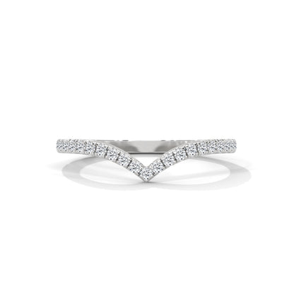 V SHAPED RING IN SILVER