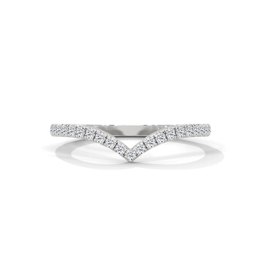 V SHAPED RING IN SILVER