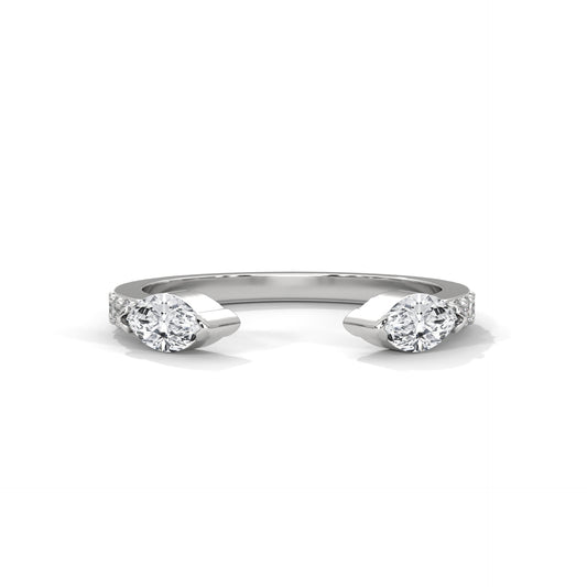 MARQUISE OPEN BAND IN SILVER