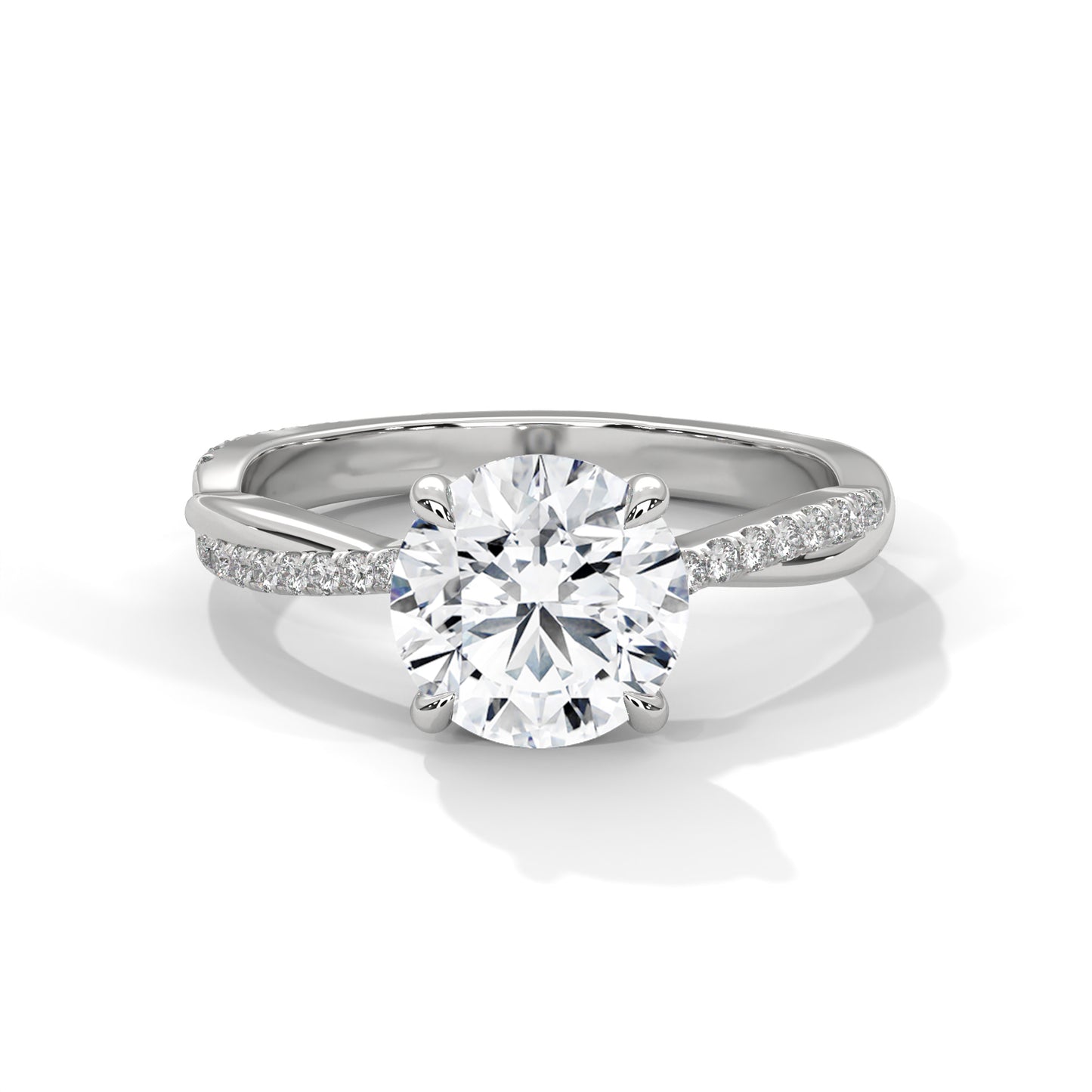 PAVE TWIST SOLITAIRE RING