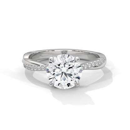 PAVE TWIST SOLITAIRE RING