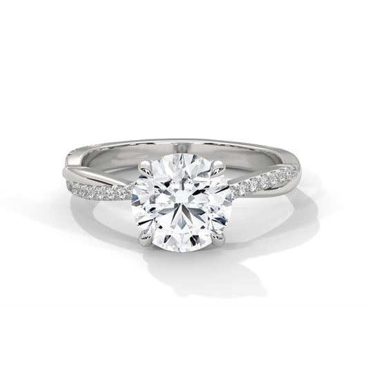 PAVE TWIST SOLITAIRE RING
