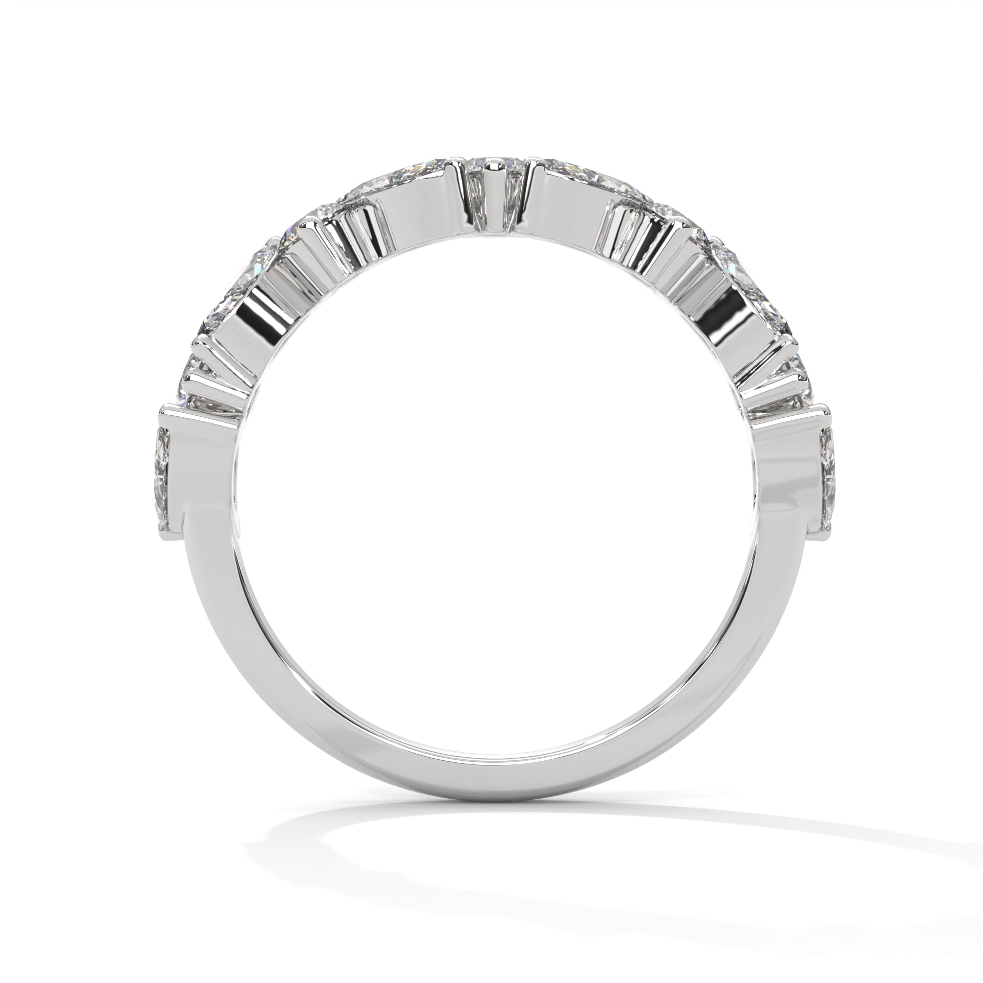 silver band in marquis diamonds
