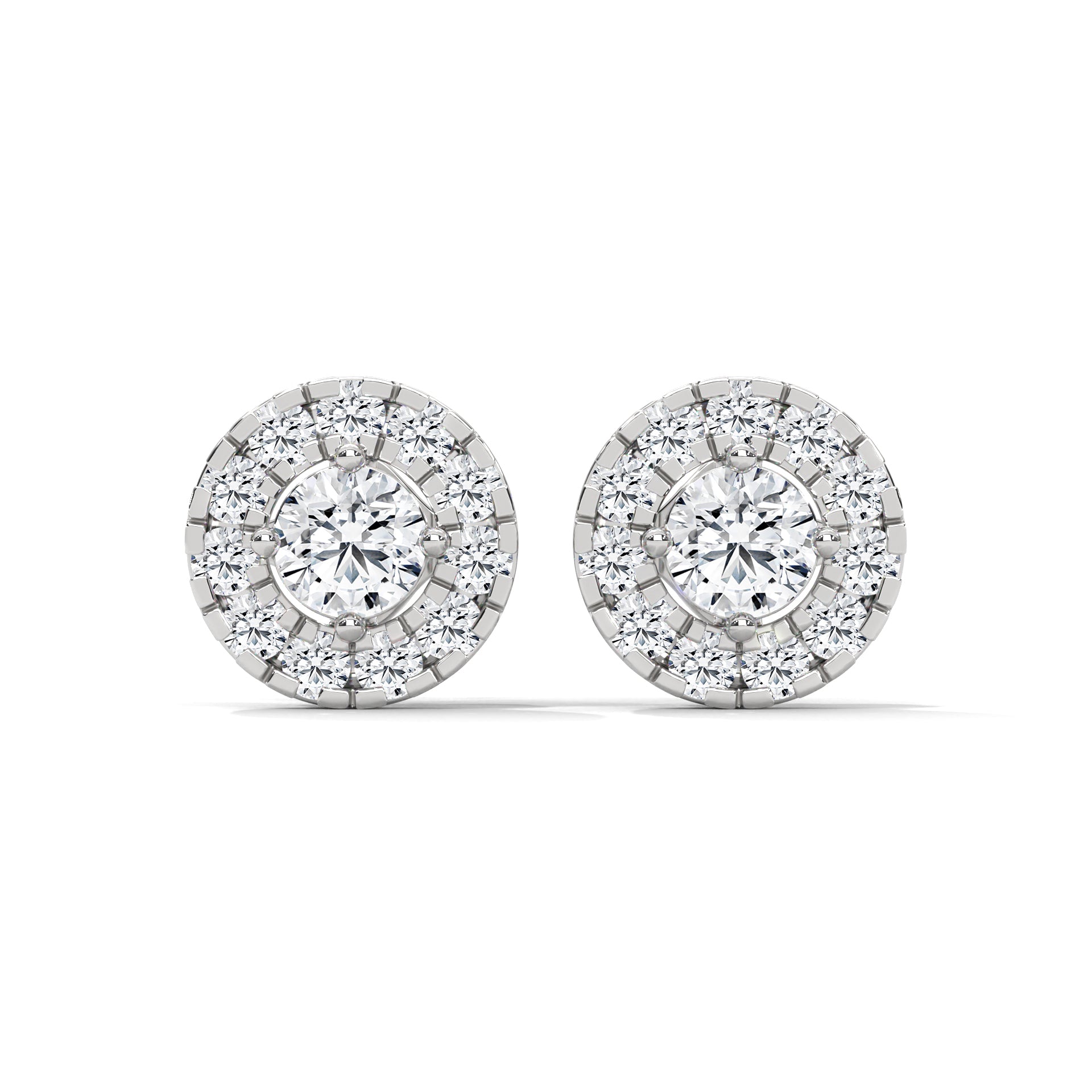 sterling silver diamond stud earrings
