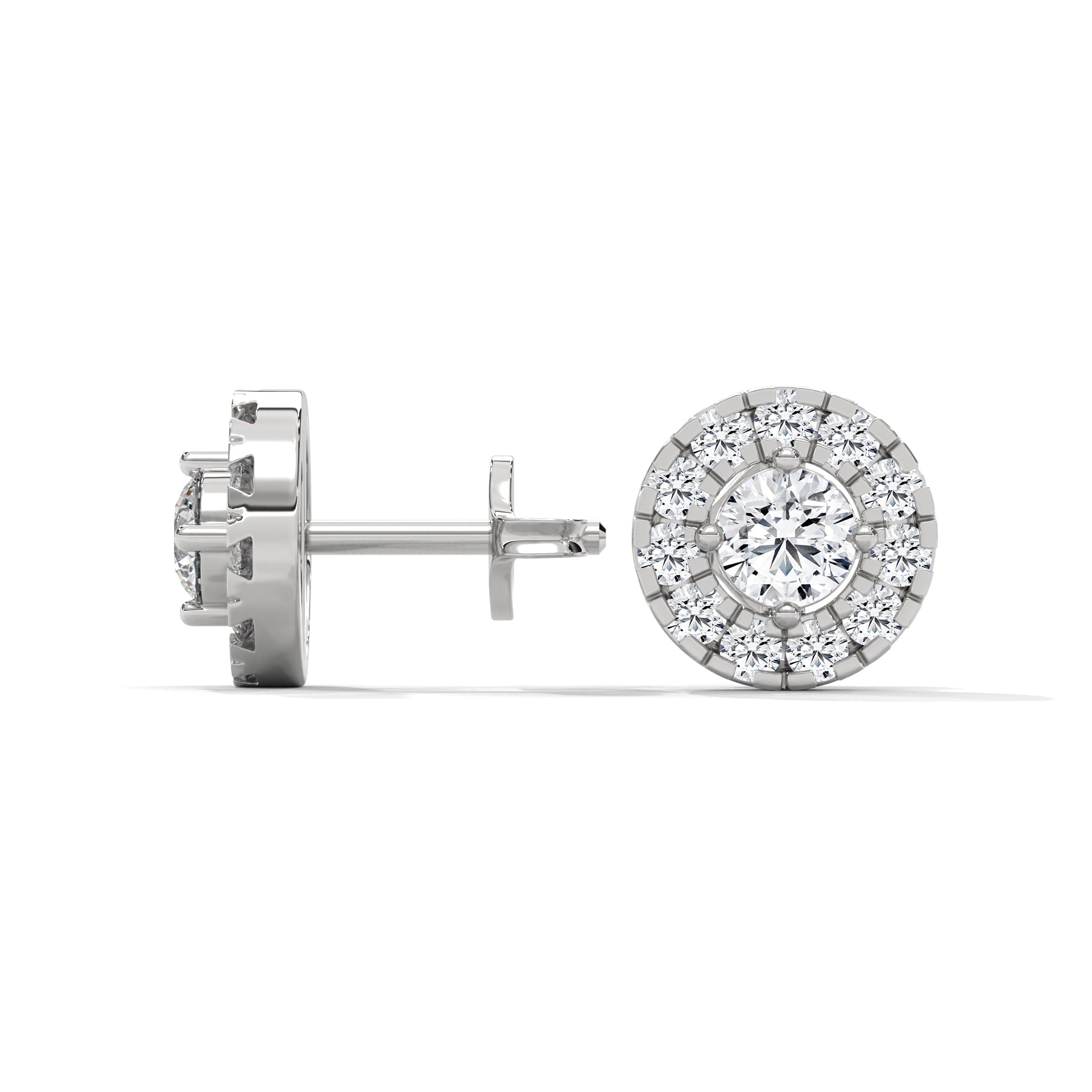 silver diamond stud earrings
