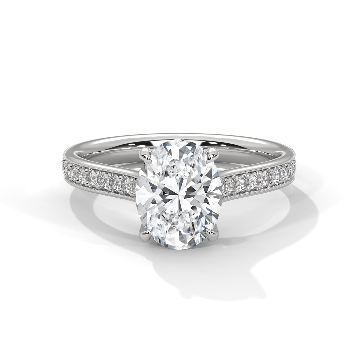 ELEGANT OVAL DIAMOND PAVE BAND RING