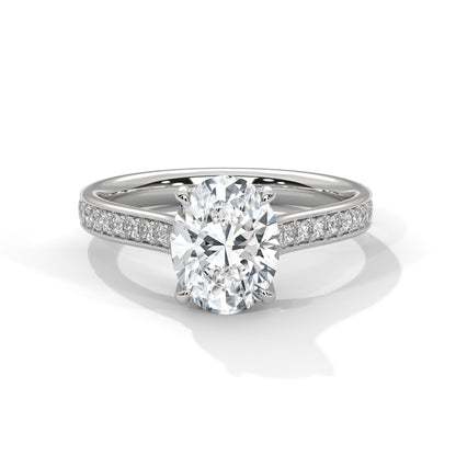 ELEGANT OVAL DIAMOND PAVE BAND RING