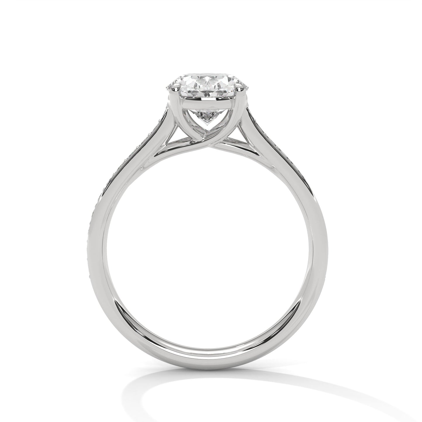 ELEGANT OVAL DIAMOND PAVE BAND RING