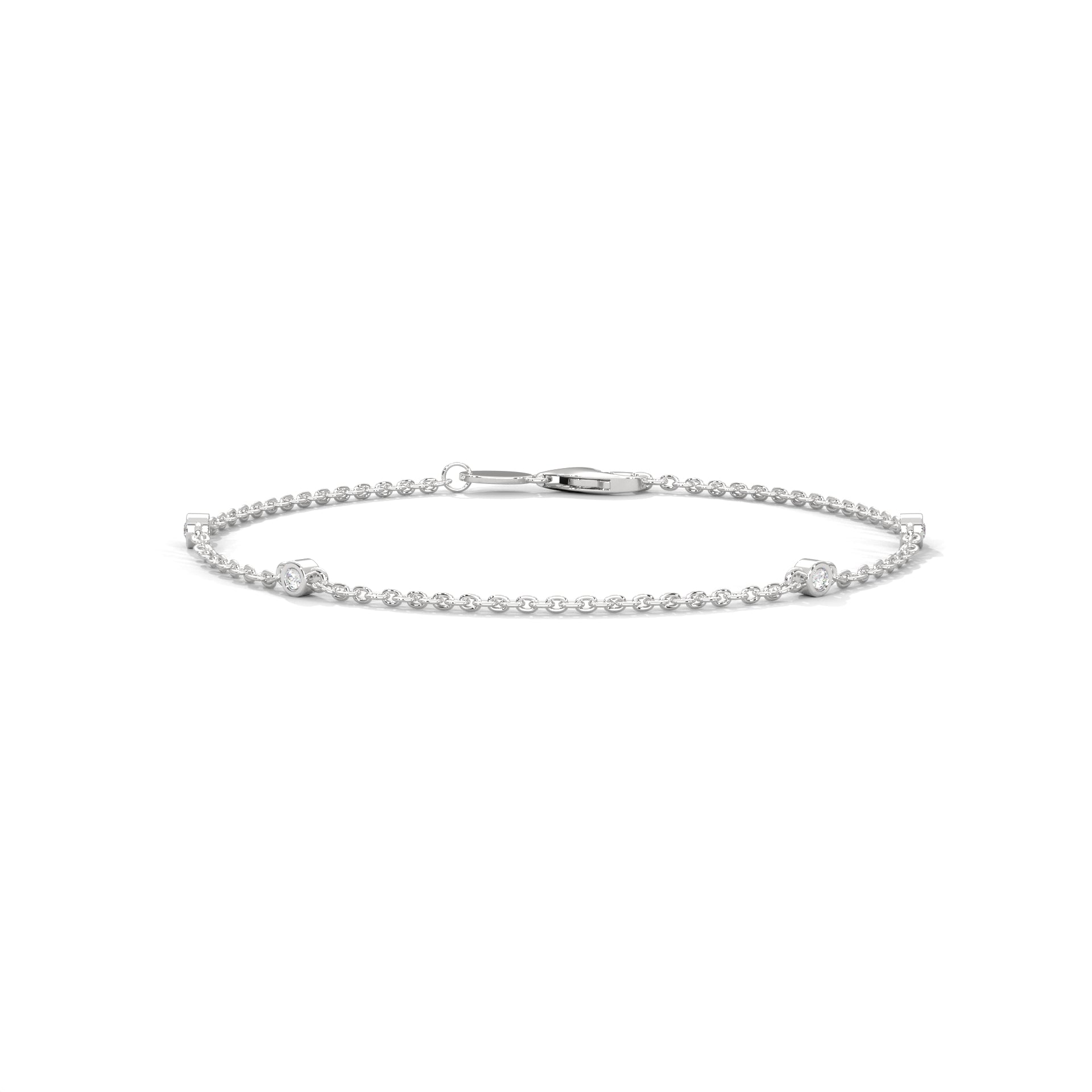 DIAMOND CHAIN BRACELETS IN SILVER