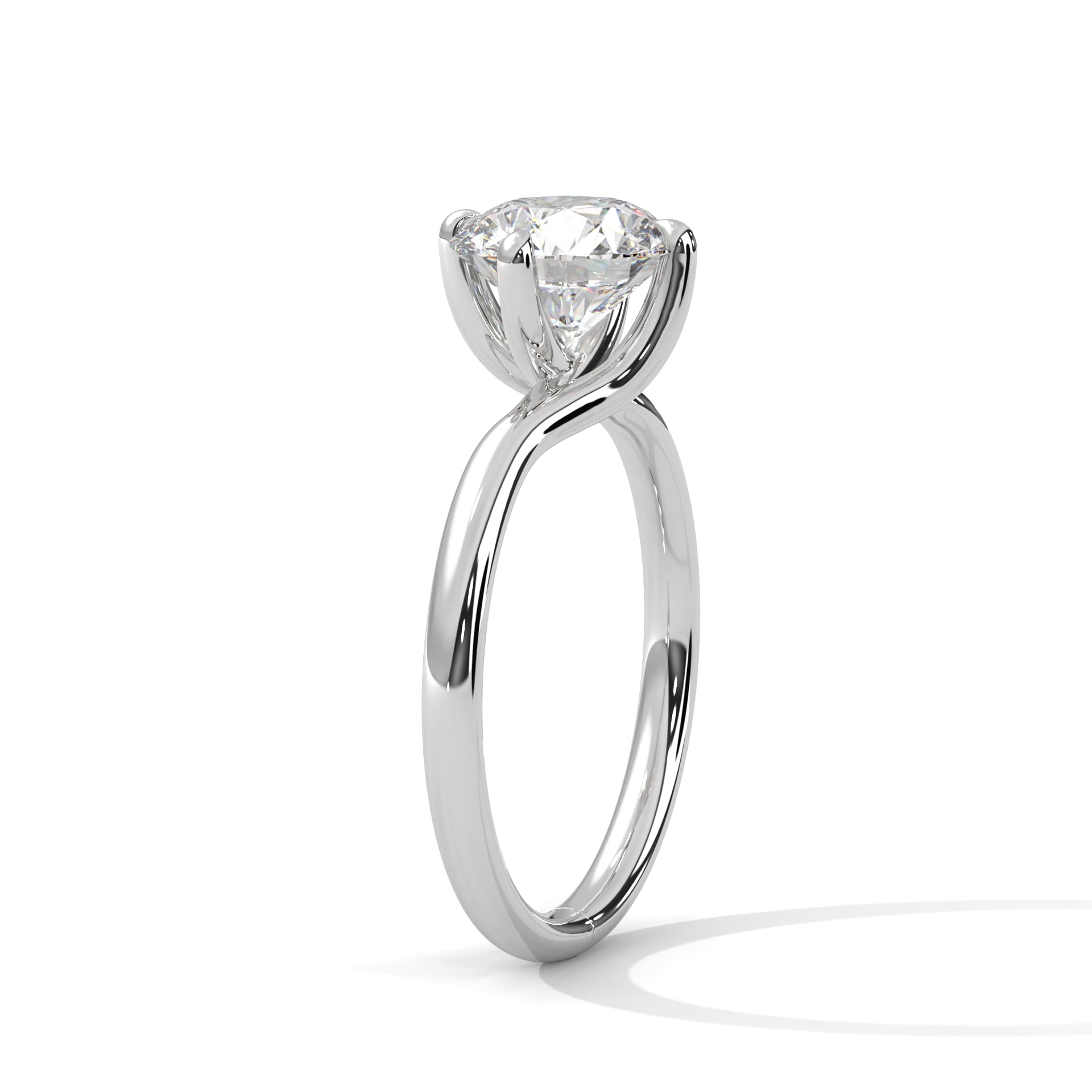 silver round diamond ring