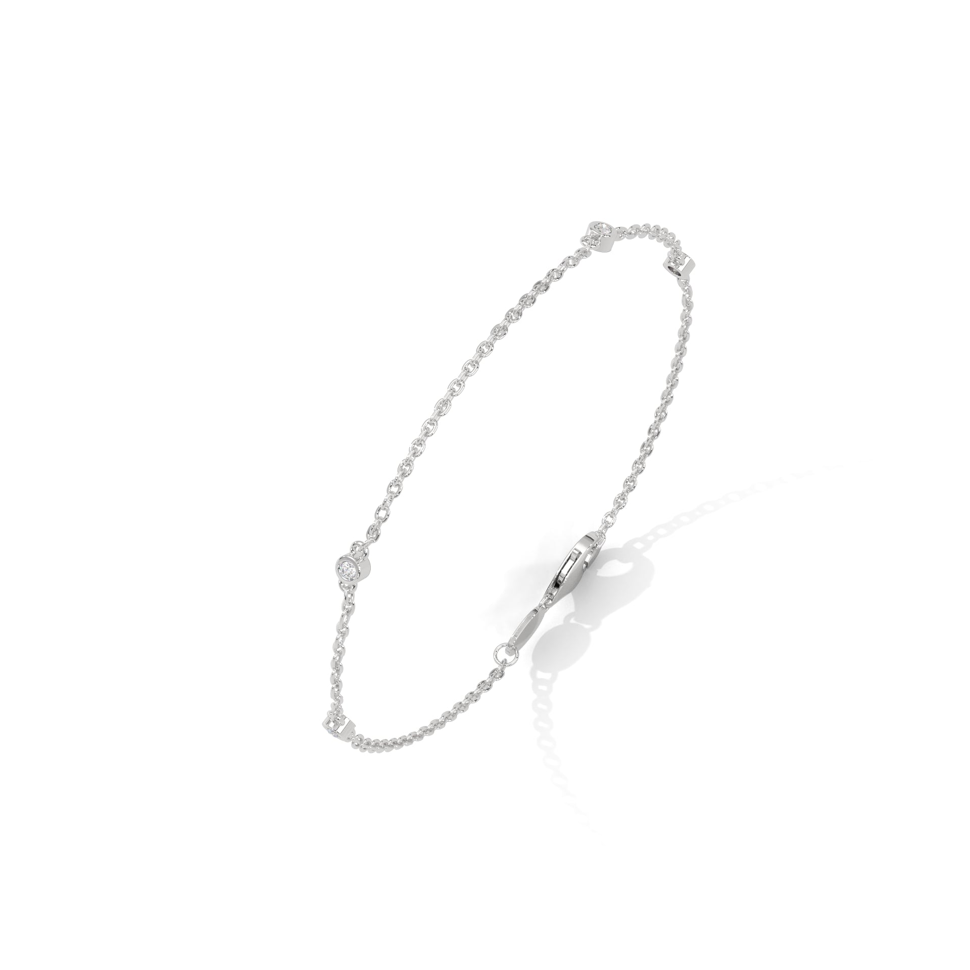 Elegant Solitaire Link Bracelet